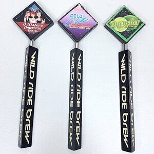 Wild Ride Brew Tap Handle Lot of 3 Quencher Cold Chillin Sisters American Red